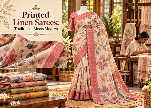 Printed Linen Sarees