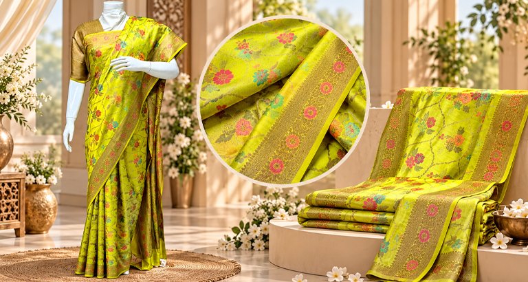 Chistiya Textiles Silk and Linen Sarees